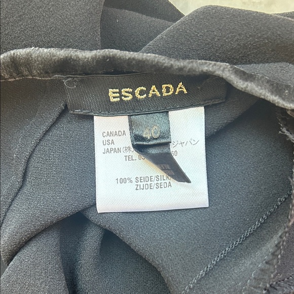 Escada Black Silk Flowy Women's Pants | 40 - Picture 4 of 6